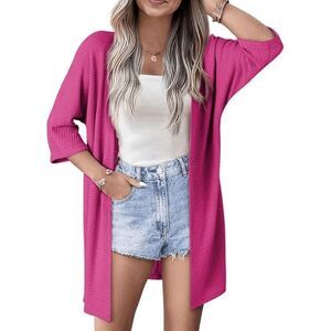 Women's 3/4 Sleeve Open Cardigan Lightweight Sweater - NWOT - Size M